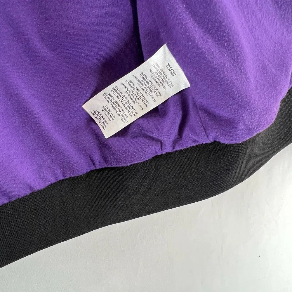 Mitchell & Ness Los Angeles Lakers Youth L 14/16 Varsity Jacket NBA Black/Purple - Picture 14 of 16